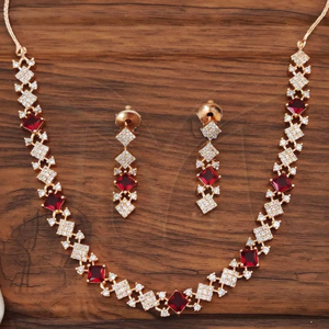 Bộ đồ trang sức RTS lô hàng Đảng mặc Mỹ Kim cương đồ trang sức Rose Rhodium đánh bóng đá đầy đủ Mỹ Kim cương vòng cổ Set - Product Image 1