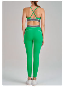 Conjuntos de mallas deportivas de cintura alta para levantar los glúteos, ropa de Yoga para mujer, conjuntos de ropa de dos piezas, ropa de gimnasio para correr para mujer, logotipo personalizado - Product Image 6