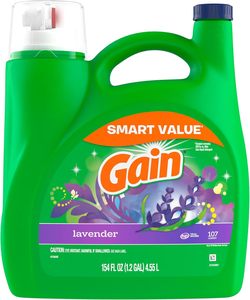Détergent à lessive liquide Gain, parfum lavande, 154 fl oz, 107 lavages, compatible HE, savon liquide pour lessive - Product Image 2