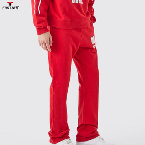 Survêtements décontractés en coton 100% personnalisés, solides, respirants, taille plus, pantalon de survêtement évasé, ensemble de sweat-shirt, hiver - Product Image 5