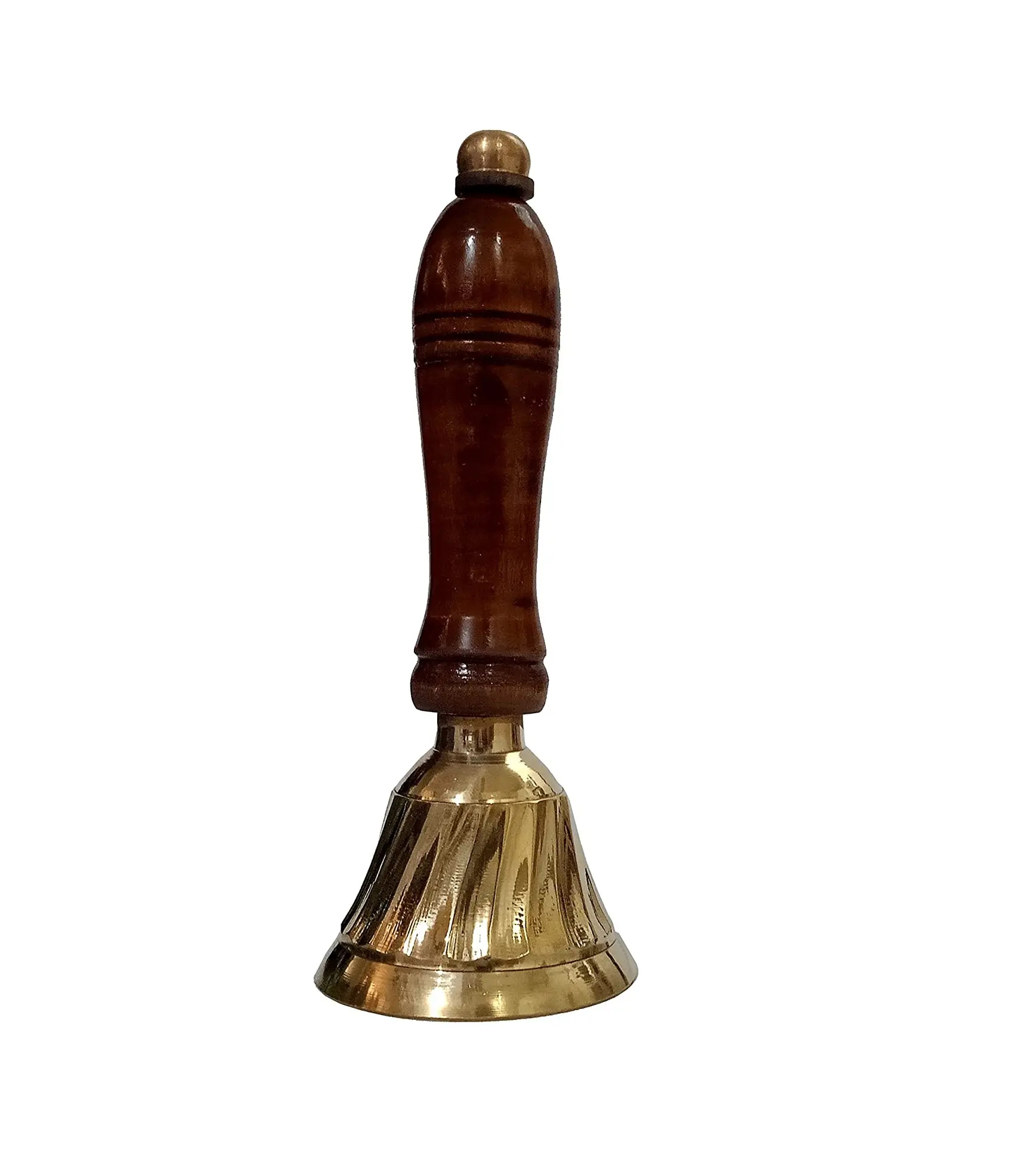 Messing Hand glocke mit Holz halter Ghanti Tempel Arti Pooja Bell Call Messing Erwachsene Geschenk ideen