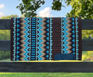 Western Show Horse Saddle Blanket Diseño de Nueva Zelanda Manta de sillín de lana hecha a mano Top Wool Saddle Pad Size - Product Image 3