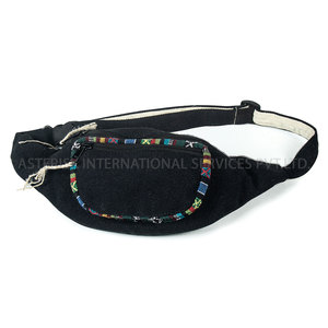 Sac de ceinture en chanvre avec 3 compartiments zippés Sac banane à bandoulière en coton de chanvre pour hommes et femmes Cadeau parfait pour les végétaliens - Product Image 1