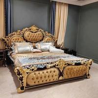 Ensemble de chambre à coucher personnalisé en teck massif de style européen moderne du milieu du siècle, avec deux tables de chevet, pour ameublement domestique