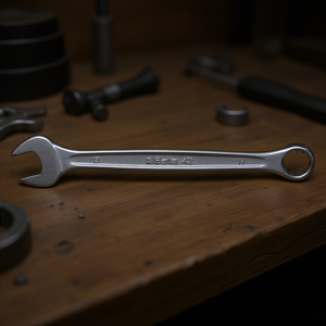 Chiave Combinata Cromata con Estremità Aperta e Anello Piegato - Product Image 3