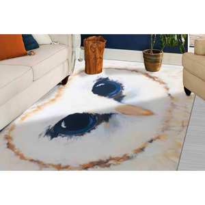 Tapis imprimé hibou abstrait - Style ferme, Cadeau pour les amoureux des hiboux, Motif animalier, Peinture d'hibou, Tapis doux à poils longs - Product Image 4