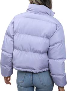 2025 tendencia Mujer dos tonos Casual cuello mujer chaqueta acolchada venta al por mayor chaquetas de bombardero para mujeres de talla grande - Product Image 2