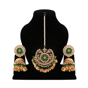 Boucles d'oreilles pendantes tendance en alliage indien, style Jhumka, faites à la main, bijoux de tête pour femmes - Product Image 1