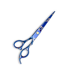 Ciseaux de coiffure design personnalisé Ciseaux de coupe de cheveux de 5 pouces Ciseaux de coupe de cheveux pour bébé en acier métallique de couleur bleue pour la beauté - Product Image 2