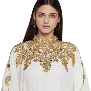 Dubai Caftan marocain Modeste Arabe Abaya Maxi Caftan Perlé à la main Détail Fête Wear Wedding Gown Beach Stylish Jellabiya Floor - Product Image 1