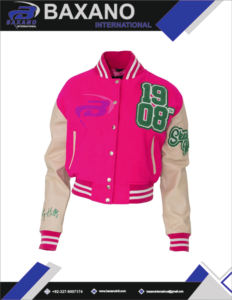 Alpha |   Kapa |   Veste universitaire Alpha Sorority rose, coupe-vent, respirante, en mélange de laine, avec logo brodé, veste AKA Sorority - Product Image 4