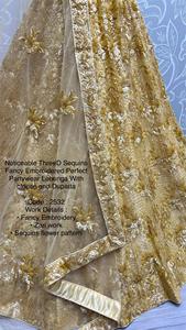 Vêtements de mariage de créateur de qualité supérieure, tenue occasionnelle, filet lourd avec broderie, fourniture d'usine en gros Lehenga Choli - Product Image 6
