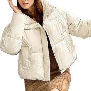 Chaqueta acolchada al por mayor con cuello levantado informal, chaqueta acolchada elegante con cremallera personalizada, chaqueta de invierno a prueba de viento de alta calidad para mujer - Product Image 5