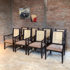 Sillas de Ratán y Cuero para Restaurante, Sillas de Comedor Modernas de Madera de Caoba para Restaurante, Venta al por Mayor - Product Image 1