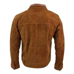Wholesale Custom Design Genuine Leather Short Zipper Brown <b>Suede</b> <b>Jacket</b> <b>for</b> <b>Men</b> - Product Image 2