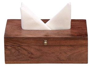 กล่องทิชชู่ไม้สีน้ำตาลคลาสสิกสำหรับห้องนั่งเล่นและโต๊ะทำงานกล่องกระดาษทิชชูทำจากไม้แกะสลักแบบอินเดียดั้งเดิม - Product Image 6