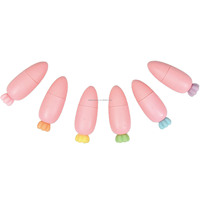 Ensemble de 6 stylos surligneurs miniatures en forme de carotte, mignons, de couleur pastel, fluorescents, pour les étudiants, fournitures scolaires