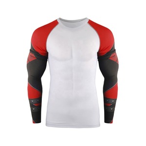 T-shirt de compression extensible pour homme, entraînement sportif, salle de sport, rashguard, fitness, t-shirt de sport pour homme, rashguard, OEM personnalisé - Product Image 5