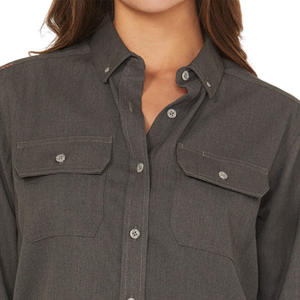 Camisas de trabajo de negocios de manga larga para mujer personalizadas Tops de uniforme de oficina con bordado de impresión Proveedor OEM ODM - Product Image 3