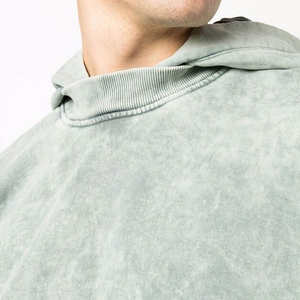 Sudadera con Capucha Extra Grande de Forro Polar Vintage Lavado a la Piedra con Bordado Deportivo de Invierno para Hombre de Color Claro Informal para Exteriores - Product Image 3