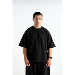 Camiseta T32 de Algodón Orgánico 100%, Jersey Grueso, Color Negro Sólido, Paquete de 3, 300 g/m², Tejido Comprimido - Product Image 3