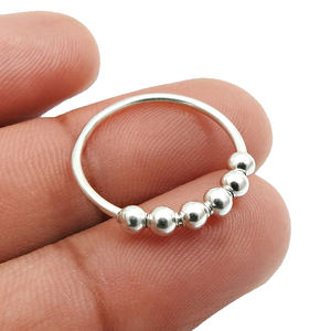 Bolas giratorias Anillo de compromiso de plata sólida 925 Precio de fábrica Anillos al por mayor Diseño personalizado Joyería hecha a mano - Product Image 4