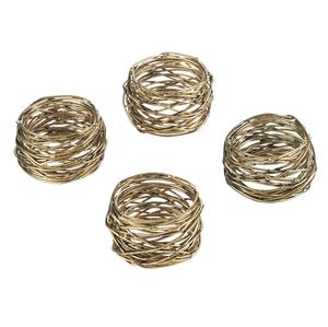 Anillo para servilletas con forma de hoja chapado en oro, soporte para servilletas, precio al por mayor - Product Image 2