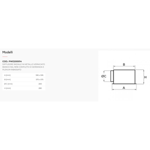 Tecnosystemi White Painted Galvanized Steel <b>Square</b> <b>Adjustable</b> Radial Air Conditioner Diffuser Damper Lowered Plenum Complete - Product Image 2