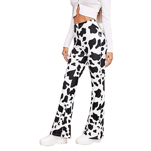Nouveau élégant Flare femmes pantalon 3D imprimé pantalon pantalons de survêtement 100% coton respirant sans couture fusion jambe large survêtement ajusté pantalon - Product Image 4