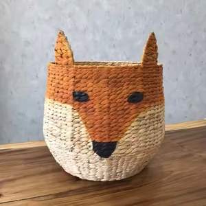 Handmade Natural Water Hyacinth <b>Basket</b> for Decorative <b>Storage</b> in Living Room Bedroom or Bathroom - Product Image 4