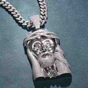 Luxurious 925 Silver Jesus <b>Face</b> Pendant Iced Hip Hop Style Leb Grown Diamond Fine Jewelry pendant & Charm Pendant - Product Image 4