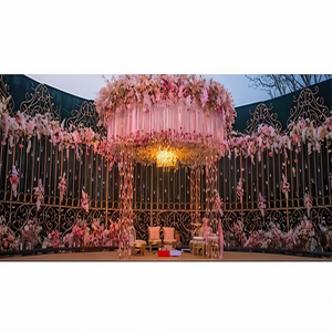 Mandap งานเหล็กรูปดอกไม้สำหรับงานแต่งงาน,งานเหล็กที่ทันสมัยสำหรับตกแต่งงานแต่งงานกลางแจ้ง - Product Image 1
