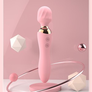 Masseur vibrant à double tête en silicone avec fréquence variable et chauffage pour femmes - Product Image 2