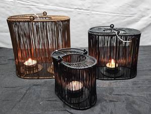 Pequeñas Lámparas Decorativas Clásicas de Hierro Resistentes, Hechas a Mano con Impresión Digital, Recubrimiento en Polvo de 1 Color, Acabado Negro/Latón, Navidad - Product Image 5