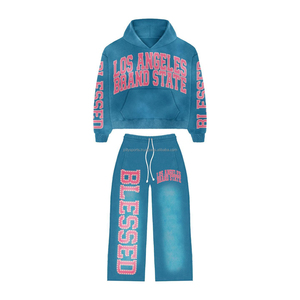 2025 nueva venta de fábrica, chándal con logotipo personalizado para mujer, ropa informal de patrón sólido de algodón 100% para chándal de invierno de alta calidad - Product Image 4