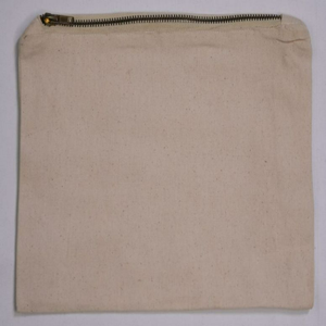 Bolsa de regalo de lona de algodón natural reciclado con logotipo personalizado impreso, bolsa con cremallera dorada para cosméticos ecológicos, bolsa con cremallera personalizable - Product Image 6