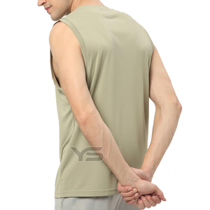 Solid Color Custom Logo Breathable Cotton Tank Top Wholesale Seamed Tank Top <b>for</b> <b>Men</b> Gym Workout <b>Singlet</b> - Product Image 2