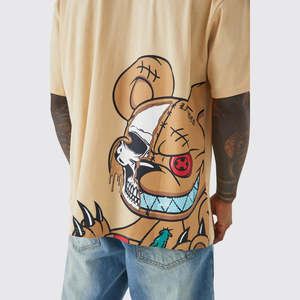 Nuevo estilo de alta calidad Diseño personalizado Moda Gráfico Impreso 100% Algodón de gran tamaño ligero 200gsm camiseta unisex - Product Image 5