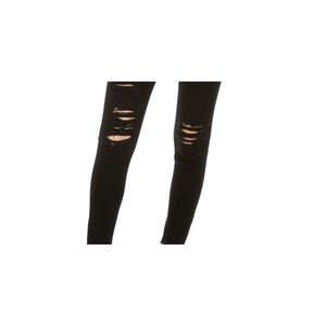 Vaqueros negros rasgados con botones Vanilla Star Junior, talla 5, tela vaquera transpirable y lavable, estilo acampanado, estampado animal, talla XL en la cintura - Product Image 3