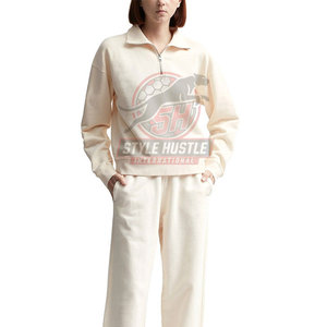 Sudaderas con media cremallera para mujer, de color en contraste y talla personalizada, ropa de vestir - Product Image 4