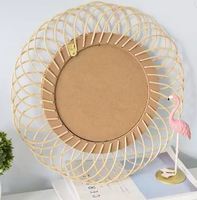 Petit miroir mural rond avec cadre doré, moderne, en métal, pour la décoration de la maison, vente en gros