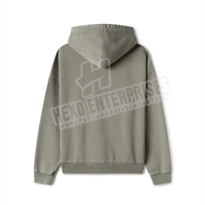 Sweat à capuche personnalisé avec fermeture éclair 500 Gsm en coton avec fermeture éclair intégrale double couche sweats à capuche avec fermeture éclair personnalisés pour hommes - Product Image 3