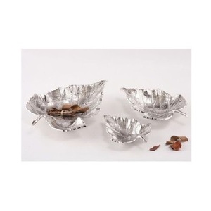 Bandeja DE SERVICIO DE METAL personalizable con diseño de hojas decorativas para uso en restaurantes de hoteles en el hogar-Marca ASWAN con certificación CE - Product Image 2