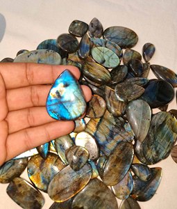 Lote de cabujón de labradorita natural, piedras preciosas de labradorita, lote al por mayor, mezcla de formas y tamaños, piedras preciosas sueltas - Product Image 5