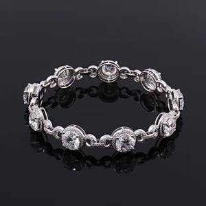 Moissanite Diamond <b>Bracelet</b> Round Brilliant Cut Color Moissanite <b>Bracelet</b> Style 925 <b>sterling</b> <b>silver</b> <b>Bracelet</b> - Product Image 1