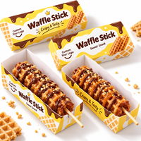 Boîte en carton gaufré personnalisée pour churros, desserts, snacks, biscuits, pâtisseries, emballage alimentaire à emporter avec logo