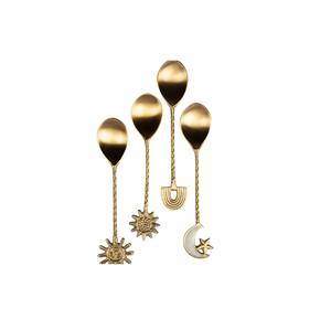 Utensilios de cocina para el hogar, utensilios para la cena, uso de mesa para servir alimentos, cuchara de latón con logotipo personalizado, cuchara de latón con forma de estrella, estilo moderno - Product Image 3