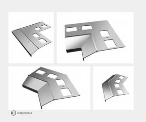 Renoplast ®   Profilé de corniche en aluminium K100, finition des terrasses et des balcons, sols carrelés sur mortier adhésif, systèmes de drainage - Product Image 2