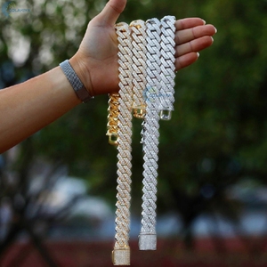 VVS1 Lab Grown Diamond Hip Hop Bling Collar Personalizado Iced Out 20MM Cadena de Eslabones Cubanos - Product Image 3