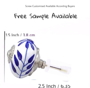 Flores azules Perillas de cerámica Calidad Exportación Cajón Gabinete Manija Tiradores para cocina Tocador Sala de estar Villa Almacén al aire libre - Product Image 3